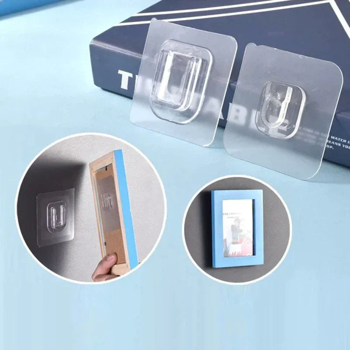 10 Pcs Double-Sided Adhesive Wall Hooks Homzystore