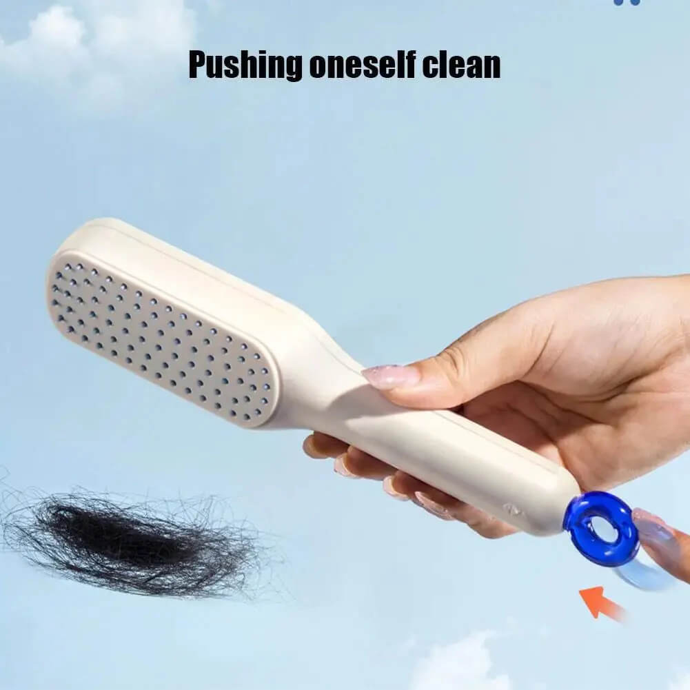 Self Cleaning Hair Brush Massage Anti-static Hair Smoothing Brush Homzystore