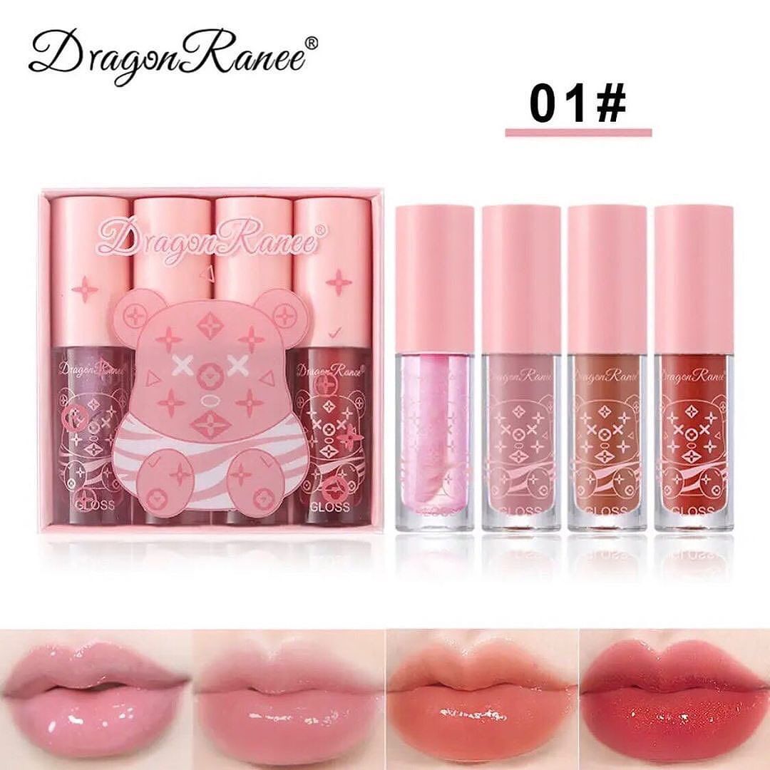 Dragon Ranee - Bear Mirror Jelly Lip Gloss Set of 4 Homzystore