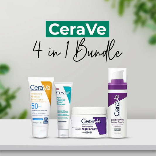 CeraVe 4-in-1 Skincare Kit | Cleanser, Serum, Sunblock & Night Cream Homzystore
