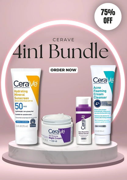 CeraVe 4-in-1 Skincare Kit | Cleanser, Serum, Sunblock & Night Cream Homzystore