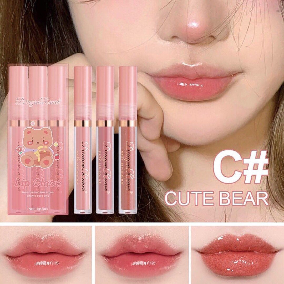 Dragon Ranee - Cartoon Mirror Lip Gloss Set of 3 Homzystore