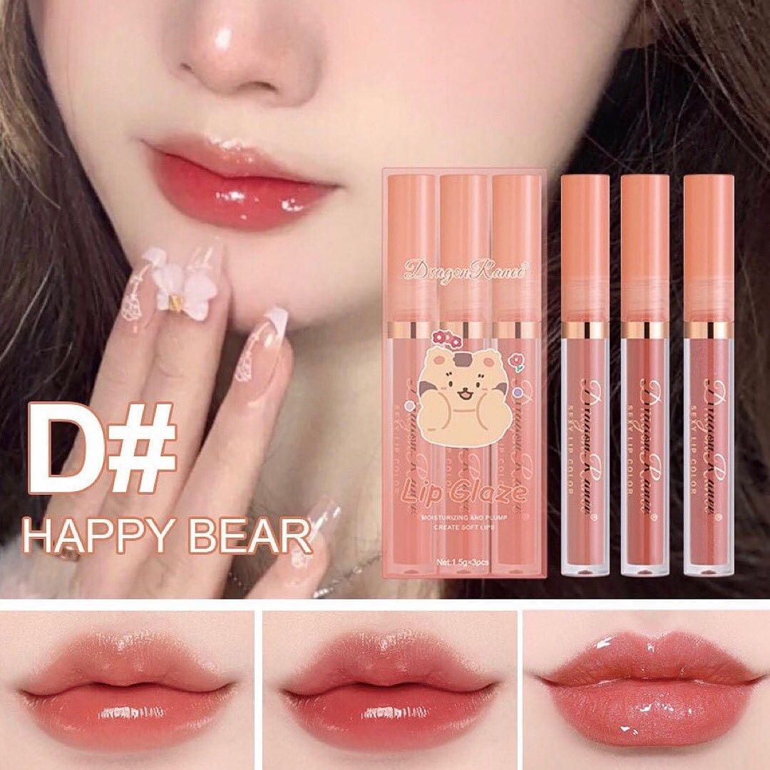 Dragon Ranee - Cartoon Mirror Lip Gloss Set of 3 Homzystore