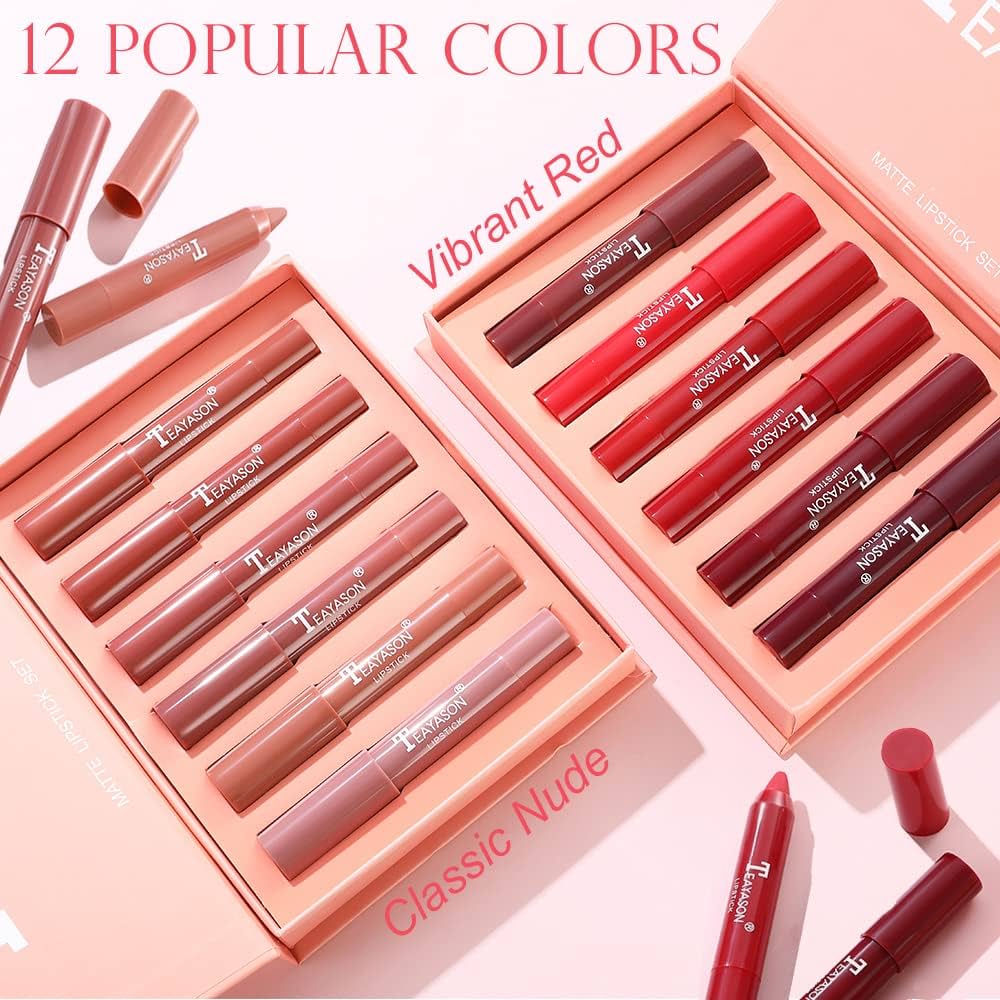 Teayason - Creamy Matte Crayons Lipsticks Set of 6 Homzystore