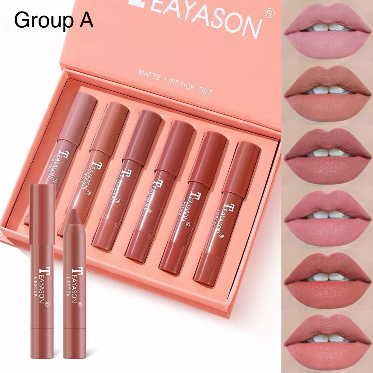 Teayason - Creamy Matte Crayons Lipsticks Set of 6 Homzystore
