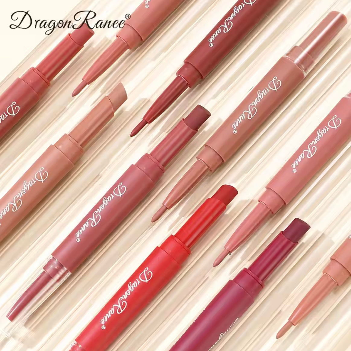 Dragon Ranee - 2 in 1 Matte Velvet Lipstick & Liner Set of 6 Homzystore