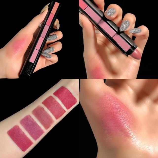 HUDA Fab 5 Matte Finish 5 in 1 Lipstick Homzystore