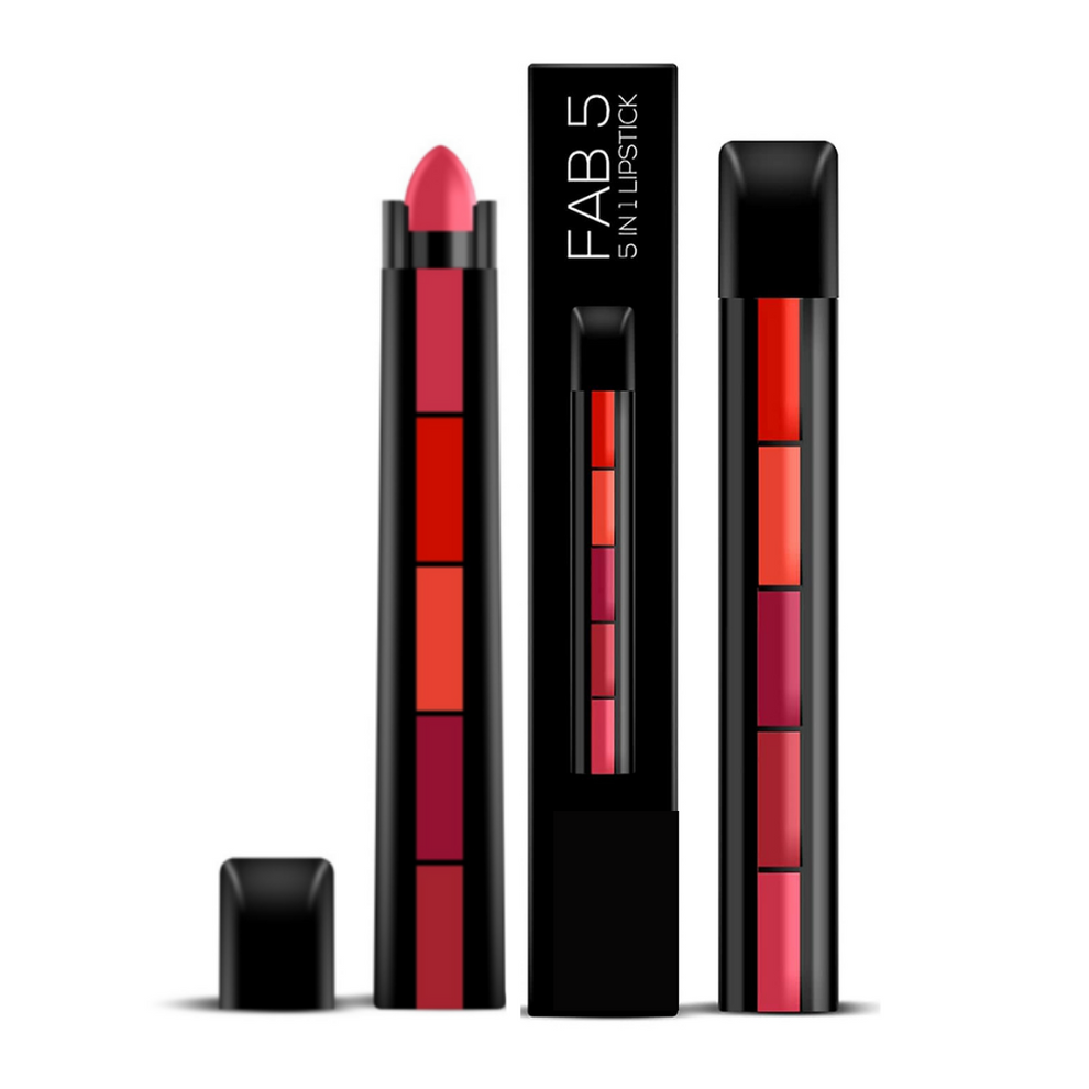 HUDA Fab 5 Matte Finish 5 in 1 Lipstick Homzystore