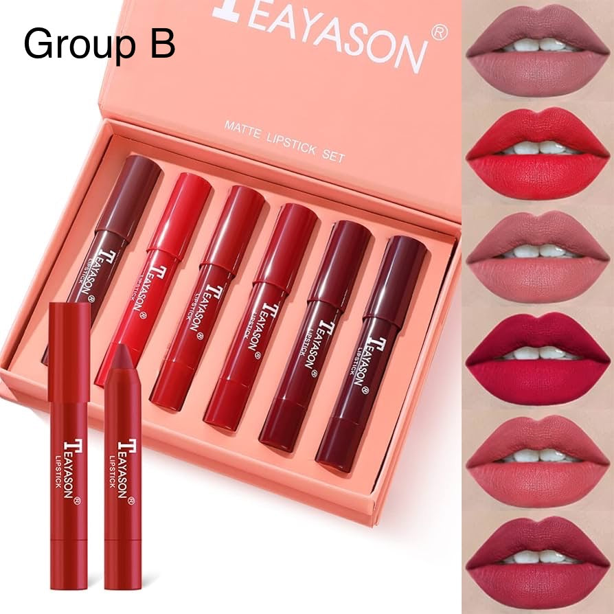 Teayason - Creamy Matte Crayons Lipsticks Set of 6 Homzystore