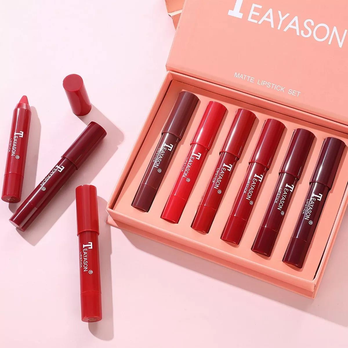 Teayason - Creamy Matte Crayons Lipsticks Set of 6 Homzystore