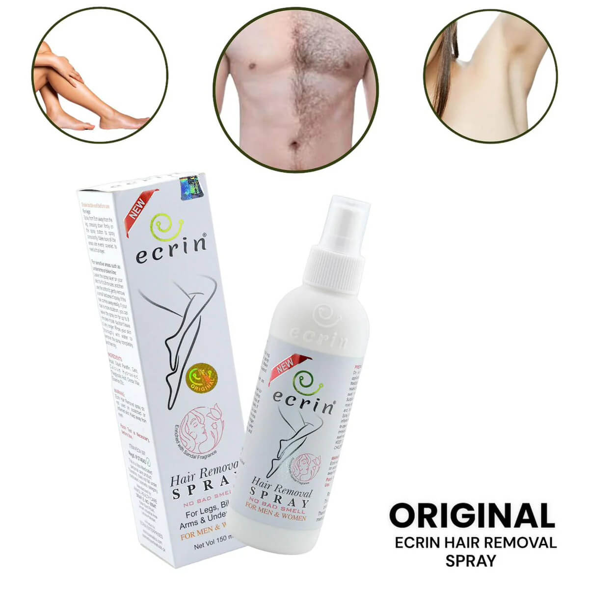 Ecrin Hair Removal Spray For Men & Women - 150ml Homzystore