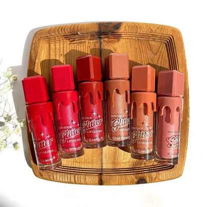 Glitter Matte Lip Gloss Waterproof & Long-lasting Charm Lip Gloss Homzystore