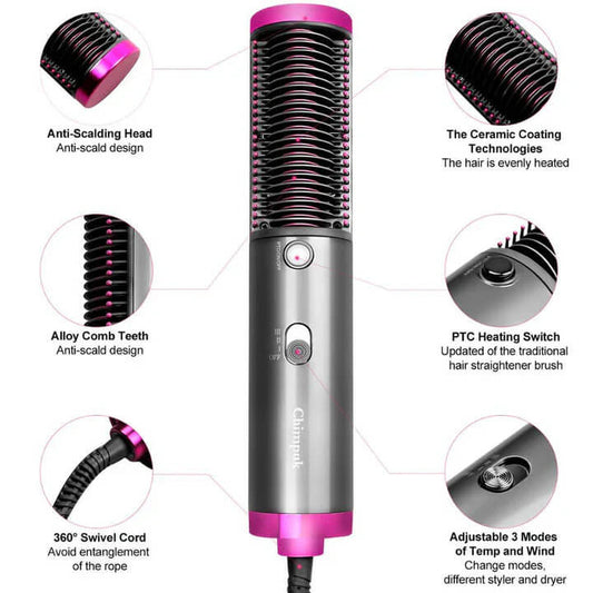 One Step - 3 in 1 Hair Blow Dryer Straightener & Comb Homzystore