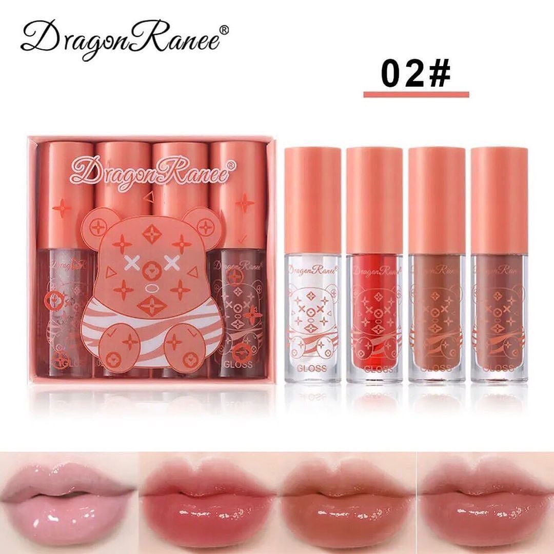 Dragon Ranee - Bear Mirror Jelly Lip Gloss Set of 4 Homzystore